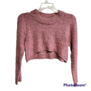 Wild Fable Pink Cropped Pullover Sweater